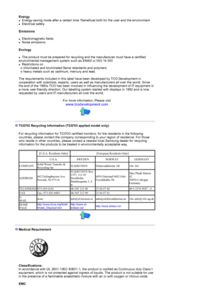 Page 59EnergyzEnergy-saving mode after a certain time ?beneficial both for the user and the environment 
zElectrical safety 
Emissions
zElectromagnetic fields 
zNoise emissions 
Ecology
zThe product must be prepared for recycling and the manufacturer must have a certified 
environmental management system such as EMAS or ISO 14 000 
zRestrictions on 
  o chlorinated and brominated flame retardants and polymers 
  o heavy metals such as cadmium, mercury and lead.  
The requirements included in this label have...