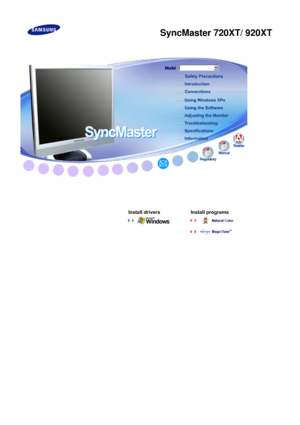 Page 1 
  
  
  
  
  
  
  
  
  
  
  
  
  
 
 
 
Install drivers Install programs
  
    
 
 
     !!!!
SyncMaster 720XT/ 920XT
 