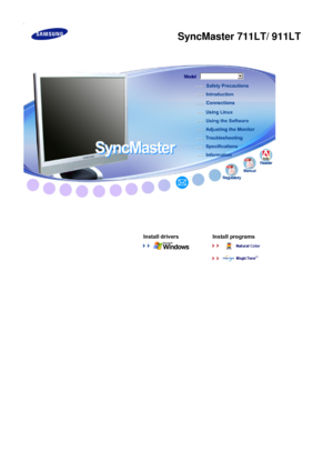 Page 1 
  
  
  
  
  
  
  
  
  
  
  
  
  
 
 
 
Install drivers Install programs
  
    
 
 
     !!!!
SyncMaster 711LT/ 911LT
 