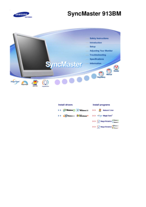 Page 1  
  
  
  
  
  
  
  
  
  
  
  
  
   
     
 
 
Install drivers   Install programs  
  
  
  
  
     
SyncMaster 913BM
 