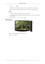 Page 40•
Auto •Wide
• Auto - The screen is displayed in accordance with the screen aspect ratio of\
 the input signals.
• Wide - A full screen is displayed regardless of the screen aspect ratio of t\
he input signals.  Note
•
Signals not available in the standard mode table are not supported.
• If the wide screen which is the optimal resolution for the monitor is se\
t on your PC, this function
is not performed.
MENU →   ,   →   →   ,   →  →  ,   → MENU
 Information
Shows a video source, display mode on the OSD...