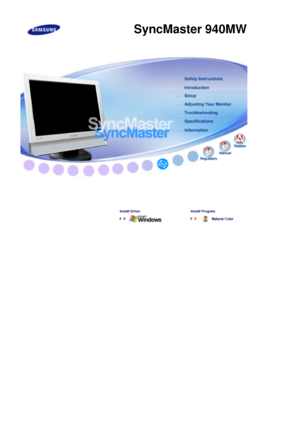 Page 1  
  
  
  
  
  
  
  
  
  
  
  
  
  
  
   
    
  
Install Driver Install Pro
gram  
  
 
     
     
SyncMaster 940MW
 