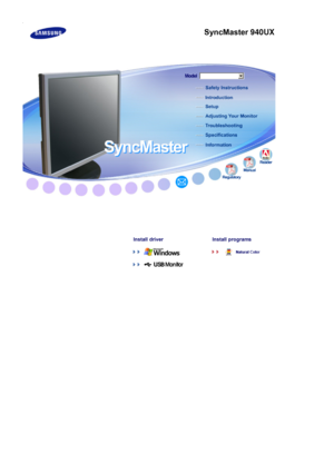 Page 1  
  
  
  
  
  
  
  
  
  
  
  
  
   
     
 
 
 
Install driver  Install programs  
  
   
   
     
SyncMaster 940UX
 