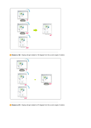 Page 39  
 
 
 Rotate to 180  : Display will get rotated to 180 degree from the current angle of rotation. 
 
 
 
 
 Rotate to 270  : Display will get rotated to 270 degree from the current angle of rotation. 
 
 