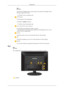 Page 5 Note
If you select the digital mode, you must connect your monitor to the graphic card's
DVI port using the DVI cable.
>> Click here to see an animation clip
AUTO button
Use this button for auto adjustment.
(Available in  Analog mode only)
>> Click here to see an animation clip
Power button [] / Power indicator
Use this button for turning the monitor on and off.
/  This  light  glows  blue  during  normal  operation,  and  blinking  blue  once  as  the
monitor saves your adjustments.
Camera
Using...