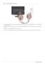 Page 252-10Installing the Product
2-10 Connecting AV Devices
1.Connect the port of the AV device (DVD /VCR/Cable/Satellite box/Camcorder) to th e [COMPONENT IN / AV IN [R-AUDIO-L]] 
port of the product.
2. Connect the video output terminal of the AV device and the [COMPONENT IN / AV IN [Y/VIDEO]] of the monitor using a video 
cable.
3. Select  using the [SOURCE] button on the remote.
 The audio-video cables shown here are usually included with a  Camcorder. (If not, check your local electronics store.) 
 