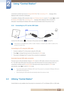 Page 3131
Using "Central Station"
2
2 Using "Central Station"
connected to another input source (
Analog/USB/ HDMI ). The  Connecting to PC…  message will be 
displayed while connecti on is attempted.
To establish a Wireless USB connection when  Auto Wireless Detection is set to Off, press [ ] to switch 
to  Wireless USB  mode. The Connecting to PC…  message will be displayed while connection is 
attempted. Deactivating the Wireless USB mode will automatically restore the previous mode.
2.3.2...