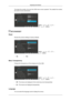 Page 40The larger the number, the more the OSD menu moves upwards. The smaller \
the number,
the more it moves downwards.
MENU →   ,   →   →   ,   →
 →   ,   → MENU
 SETUP&RESET
Reset Reverts the product settings to factory defaults. MENU 
→   ,   →   →   →
 ,   → MENU
• No •Yes
Menu Transparency Change the transparency of the background of the OSD. MENU →   ,   →   →   ,   →
 →   ,   → MENU
• Off : The menus are displayed in the normal way (non-transparently).
• On : The menus are displayed transparently....