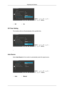 Page 42MENU →   ,   →   →   ,   →
 →   ,   →MENU
• Off •On
Off Timer Setting The monitors will turn off automatically at the specified time.  
MENU → 
 ,   →   →   ,   →
 →   ,   →MENU
•
Auto Source Select Auto Source for the monitor to automatically select the signal source. MENU →   ,   →   →   ,   →
 →   ,   → MENU
• Auto •Manual Adjusting the Monitor 