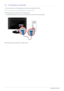 Page 182-5Installing the Product
2-5 Connecting to a Computer
1. Connect the product to a PC depending on the video output supported by the PC.
 The connecting part may differ depending on the product model. 
When the graphics card provides a D-Sub  output
• Connect the [PC IN] port of the product to the [D-Sub] port of the PC with the D-Sub cable. 
When the graphics card provides a DVI  output
 