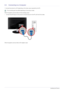 Page 162-5Installing the Product
2-5 Connecting to a Computer
1. Connect the product to a PC depending on the video output supported by the PC.
 The connecting part may differ depending on the product model. 
When the graphics card provides a D-Sub (analog) output
• Connect the [PC IN] port of the product to the [D-Sub] port of the PC with the D-Sub cable. 
When the graphics card provides a DVI (digital) output
 