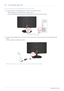 Page 142-3Installing the Product
2-3 Connecting with a PC
 The connecting part may differ depending on the product model. 
1.Connect the product to a PC depending  on the video output supported by the PC.
•  When the graphics card provides D-Sub 	Analog 
output
• Connect the [RGB IN] port of the product to t he [D-Sub] port of the PC with the D-Sub cable.
2. Connect the power adapter to [DC 12V/14V] on the rear of  the product. Connect the power cord to the adapter and wall 
socket.
(The input voltage is...