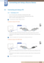 Page 3333
Connecting and Using a Source Device
3
3 Connecting and Using a Source Device
3.3 Connecting and Using a PC
3.3.1 Connecting to a PC
zDo not connect the power cable before connecting all other cables.
zEnsure you connect a source device first before connecting the power cable.
zSelect a connection method suitable for your PC.
 Connecting parts may differ in different products. 
Connection Using the DVI Cable
1Connect the DVI cable to the DVI port on the back of the product and the DVI port on the PC....