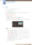 Page 55557 Setup and Reset
7 
Setup and Reset
7.1 ECO
Adjust the power consumption of the product to save energy.
7.1.1 Eco Motion Sensor
The Eco Motion Sensor  activates to save power when it does not detect any movement within a 
specified area for a specified period of time.
Configuring the Eco Motion Sensor
1Press [ ] on the product.
2Press [ ] to move to  SETUP&RESET and press [ ] on the product.
3Press [ ] to move to  ECO and press [ ] on the product. 
4Press [ ] to move to  Eco Motion Sensor and press [...