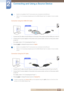 Page 3232
Connecting and Using a Source Device
2
2 Connecting and Using a Source Device
 Audio is not available if the PC and product are connected via the [DVI] port.
Refer to "2.3 Connecting Headphones (for the SA850 Model Only)" for details on how to enable 
sound.
 
Connection Using the HDMI-DVI Cable
1Connect the DVI cable to the [DVI IN] port on the back of the product and the HDMI port on the PC.
2Connect the DC power adapter to the product and a power socket, and turn on the power switch 
on...