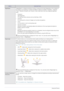 Page 343-5Using the Product
MENUDESCRIPTION
MagicBright   is a feature providing an optimum viewing environment depending on the contents of 
the image you are watching. Currently five different modes are available: , , 
,  and . Each mode has its own pre-configured brightness 
value. 
•
 High Brightness
 For watching motion pictures such as a Blu-Ray or DVD.
• 
 For working with a mixture of images such as texts and graphics.
• 
 For documents or work involving heavy text.
• 
 automatically detects the...