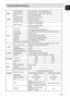 Page 73GB
73
Technical Specifications
Video input (Rear) Euro Scart socket : 1.0Vp-p (unbalanced) 75Ω
InputAudio input (Rear) Euro Scart socket : -8dBm, 47Kohm unbalanced
RF out  UHF 21-69 (Initial CH36)
Audio (DVD, VCR) RCA jack, Euro Scart socket
OutputAudio (DVD only) Audio out (RCA jack)
Video (DVD, VCR) RCA jack, Euro Scart socket 
S-Video out , Component out
Video (DVD only)
RGB out : Euro Scart socket
VHS type video tape, 
Tape format
S-VHS type video tape (Playback only)
Color systemPAL, MESECAM, SECAM,...