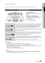 Page 17
English 17
02 Connections
This section involves various methods of connecting the product to other\
 external components. 
Before moving or installing the product, be sure to turn off the power a\
nd disconnect the power cord.
Connecting the Speakers
Front Speakers ei
Place these speakers in front of your listening position, facing inwards\
 (about 45°) 
toward you. Place the speakers so that their tweeters will be at the same height 
as your ear. Align the front face of the front speakers with the...
