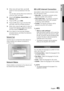 Page 41
English 41
03 Setup
When done with each ﬁ eld, use the ► 
button to move successively to the next 
ﬁ eld.
You can also use the other arrow buttons to 
move up, down, and back.
Enter the IP Address , Subnet Mask , and 
Gateway  values.
Press the ▼ to go to  DNS.
Press the ▼ button to go to the ﬁ rst DNS 
entry ﬁ eld. Enter the numbers as above.
When done, press the ▲ button to return to 
Access Point Selection. Select the network, 
and then press the  ENTER button.
Go to Step 6 in the Automatic Wireless...