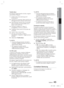 Page 279Italiano 45
03 Impostazione
Tramite disco
Per eseguire l’aggiornamento via disco, seguire i 
passi riportati di seguito:
Andare al sito www.samsung.com/
bluraysupport.
Scaricare sul computer l’ultimo archivio zip 
dell’aggiornamento software tramite disco.
Decomprimere l’archivio zip sul computer. 
Deve comparire una sola cartella con lo 
stesso nome del ﬁ le zip.
Scrivere la cartella su un disco. È 
consigliabile un CD-R o un DVD-R.
Finalizzare il disco prima di rimuoverlo dal 
computer.
Inserire il...