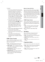 Page 33English 33
03 Setup
NOTE
If the TV you connected to the product does 
not support Movie Frame or the resolution you 
selected, the message “If no pictures are 
shown after the selection, please wait for 15 
seconds. And then, the resolution will be 
reverted to the previous value automatically. 
Would you like to make a selection?” appears.
If you select Yes, the TV’s screen will go blank 
for 15 seconds, and then the resolution will 
revert to the previous resolution automatically.
If the screen stays...