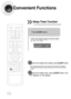 Page 6059
Convenient Functions
•The remaining time before the DVD player will shut itself off is displayed.
•Pressing the button again changes the sleep time from what you have set
earlier.
To confirm the sleep timer setting, press SLEEPbutton.
• SLEEP will be displayed. Each time the button is pressed
the preset time changes as follows: 10 ➝ 20 ➝ 30 ➝ 60 ➝
90 ➝ 120 ➝ 150 ➝ OFF.
TITLECHAPPRGM RDS RTSTTUNED
kHzMHz
Press SLEEPbutton.
Sleep Timer Function
You can set the time that the DVD player will shut itself...