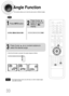 Page 3433
Angle Function
This function allows you to view the same scene in different angles.
DVD
2
Press Cursor
button to move to
ANGLE (      )
display.
1Press INFObutton.
1/3
•Each time the button is pressed, the angle changes as follows:
3
Press Cursor     ,     or numeric buttons to
select the desired angle.
2/3
3/3
1/3
1/3
•The Angle function works only with discs on which multiple angles
have been recorded.Note
 1p~38p(DB390)-SEA  2004.9.15  2:14 PM  Page 36
 