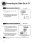 Page 18Better Quality
Good Quality
Connecting the Video Out to TV
17
The Component input may be marked ‘DVD input’
depending on the TV. 
•If the TV only supports a resolution of 576i(480i), the screen may be divided into 2 screens, or
display nothing.Note
Connect if the TV component input supports the resolution of over 576p(480p).
Connect the Video Out to the Video
In on the TV.1
Set the Video Input source on your TV
to the corresponding Video output on
your Home Theater.2
Method1When you connect to Video Out...