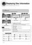 Page 3231
Displaying Disc Information
You can view disc playback information  on the TV screen.
Press INFObutton.
•Each time the button is pressed, the display changes as follows:
DVD
Display disappears
Display disappearsDisplay disappears
VCDCD
Something like you
Back for good
Love of my life
More than words
DVD RECEIVER                                     SMART NAVI
MP3DivXJPEG
Screen Display
CD display VCD display DVD displayTITLE display
MP3 CD display
DivX display
ELAPSED TIME display TRACK (FILE) display...