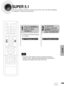 Page 6766
SUPER 5.1
12
Press the SUPER 5.1
button to select
SUPER 5.1.To cancel this
function, press the
SUPER 5.1button to
select SUPER OFF.
SETUP
•If you insert a DVD recorded in more than 2 channels and press the
SUPER 5.1 button, THIS FUNCTION APPLIES ONLY 2CH SOURCE
will appear on the display and the function will not work.
Note
•A 2-channel source will be reproduced
in 5.1 channel.
You can reproduce 2-channel sources, such as VCDs, CDs, and radio broadcasts,
in realistic 5.1-channel surround sound....