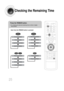 Page 26Checking the Remaining Time
Each time the REMAIN button is pressed 
Press the REMAIN button.
•For checking the total and remaining time of a title or chapter
being played.
25
CHAPTER REMAIN
TITLE REMAIN
CHAPTER ELAPSED TITLE ELAPSED
DVD-
VIDEO
TRACK REMAIN
GROUP REMAIN
TRACK ELAPSED
GROUP ELAPSED
DVD-
AUDIO
CDVCD
TRACK REMAIN
TO TAL ELAPSED
TO TAL REMAIN
TRACK ELAPSED
MP3
TRACK ELAPSED
TRACK REMAIN
 