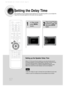 Page 58Setting the Delay Time
If the speakers cannot be placed at equal distances from the listening p\
osition, you can adjust the
delay time of the audio signals from the center and rear speakers.
57
Setting up the Speaker Delay Time
When 5.1CH Surround Sound is played, you can enjoy the best sound if
the distance between you and each speaker is the same. Since the sounds
arrive at the listening position at different times depending on the
placement of speakers, you can adjust this difference by adding a...