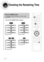 Page 24Checking the Remaining Time
Each time the REMAIN button is pressed 
Press the REMAIN button.
•For checking the total and remaining time of a title or chapter
being played.
23
CHAPTER REMAIN
TITLE REMAIN
CHAPTER ELAPSEDTITLE ELAPSED
DVD-
VIDEO
TRACK REMAIN
GROUP REMAIN
TRACK ELAPSED GROUP ELAPSED
DVD-
AUDIO
CDVCD
TRACK REMAIN
TOTAL ELAPSED
TOTAL REMAIN TRACK ELAPSED
MP3
TRACK ELAPSEDTRACK REMAIN
 1p~40p(DS700)-GB  2004.9.16  1:53 PM  Page 26
 
