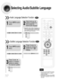 Page 3837
Selecting Audio/Subtitle Language
•Depending on the number of languages on a
DVD disc, a different audio language (ENG-
LISH, SPANISH, FRENCH, etc.) is selected
each time the button is pressed. 
2
Press Cursor      ,
buttons or numeric but-
tons to select the
desired audio language.
1
Press INFObutton
twice.
SP 2/3
FR 3/3
SP 2/3
FR 3/3
•You can use the SUBTITLE button
on the remote control to select a
subtitle language.
•Depending on the disc, the Subtitle
and Audio Language functions may
not work....