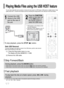 Page 382
Press the FUNCTION
button on the main unit
or the USBbutton on
the remote control to
select the USB mode.
•“USB” appears on the display screen
and then disappears.
•USB MENUscreen appears on the TV
screen and the saved file is played.
1
Connect the USB
device to the USB
port on the rear of
the unit.
To stop playback, press the STOP(    ) button. 
37
Fast playback Skip Forward/Back
During playback, press the            button.
•When there is more than one file, when you press the         button, the...