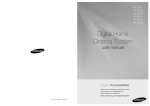 Page 1Digital Home
Cinema System
user manual
imagine the possibilities
Thank you for purchasing a Samsung product.
To receive a more complete service,
please register your product at
www.samsung.com/global/register
Code No. AH68-02055K(0.0)
HT-Z210
HT-TZ212
HT-TZ215
HT-Z310
HT-TZ312
HT-TZ315
 