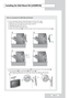 Page 59English-57
Installing the Wall Mount Kit (LE26R51B)
2  Turn the power off and unplug the power cord from the outlet.Place the TV faced down on a soft cloth or cushion on a table.
Remove the four screws from the  back of the TV.
Separate the stand from the TV.
Cover the bottom hole with a cap
Attach the set-bracket onto the rear side of the TV set and secure the screws .
3  Insert three Hangers of the set-bracket into the grooves of the wall-bracket . Fix set-bracket and wall-bracket with screws .
Note:...