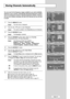 Page 17
English-15

Storing Channels Automatically

You can scan for the frequency ranges available to you (and availability\
depends on your country). Automatically allocated programme numbers
may not correspond to actual or desired programme numbers. However,
you can sort numbers manually and clear any channels you do not wish
to watch.

1
Press the 
MENU
button.
Result
:The main menu is displayed.

2
Press the  or  button to select 
Channel
.
Result
:The options available in the 
Channel
group are...