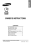 Page 1OWNER’S INSTRUCTIONS
DA99-01220A   REV(1.8)
ENGLISH
Register your product at www.samsung.com/register
CONTENTS
SAFETY INSTRUCTIONS  ...............................................................
 2
INSTALLING THE FRIDGE / FREEZER   .........................................  
5
PREPARING THE FRIDGE / FREEZER   ........................................  
6
USING THE CONTROL FEATURES   ..............................................
 6
STORING FOOD IN THE REFRIGERATOR OR FREEZER   ........  
10
MAKING ICE...