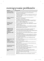 Page 4622_ rozwiązywanie problemów
rozwiązywanie problemów
PROBLEM ROZWIĄZANIE
Lodówka nie działa w
ogóle lub słabo chłodzi.• Sprawdź, czy wtyczka urządzenia jest prawidłowo podłączona do gniazda sieciowego.•  Czy temperatura na panelu sterowania jest ustawiona prawidłowo?
      Spróbuj ustawić niższą temperaturę.
•  Czy lodówka jest ustawiona w bezpośrednim zasięgu promieni słonecznych lub 
w pobliżu źródła ciepła?
• Czy tył lodówki znajduje się zbyt blisko ściany uniemożliwiając w ten sposób 
cyrkulację...