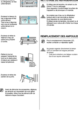 Page 22Ne jamais regarder directement la lampe 
LED UV pendant de longues périodes 
de temps. 
-    Cela peut entraîner une fatigue oculaire
     due à aux rayons ultraviolets.
 