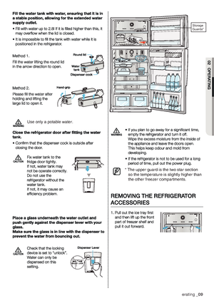 Page 9Storage  
Guards*
* The upper guard is the two star section  
   so the temperature is slightly higher than 
   the other freezer compartments.
Use only a potable water.
 