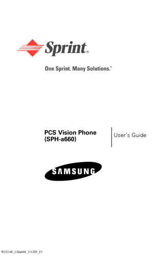 Page 1WJ23.06_LMa660_111203_F1
PCS Vision Phone  
(SPH-a660)User’s Guide 