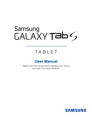 Page 1TABLET
User Manual
Please read this manual before operating your device and keep it for future reference. 