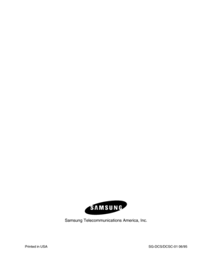 Page 8Samsung Telecommunications America, Inc.
Printed in USA SG-DCS/DCSC-01 06/95   