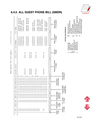 Page 137CONTENTS6.4.5  ALL GUEST PHONE BILL (SMDR)
6–4.21 