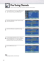 Page 4242
1
Press the MENU button. Press the ▲or ▼button to 
select “Channel”, then press the ENTER button. 
2
Press the ▲or ▼button to select “Fine Tune”, then
press the ENTER button.
3
Press the œor √button to adjust the fine tuning.
4
To store the fine tuning setting in the TV’s memory, 
press the ENTER button. (A star icon(*) will appear.)
To reset the fine tuning to “0”, select “Reset” by 
pressing the ▼button, then press the ENTER button.
5
Press the MENU button to exit.
Note
•Only analog channels can be...