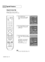 Page 80Special Features
English - 80
Setting the Function Help
Displays Help on the menu functions. 
The Help appears at the top of the screen.
1
Press the MENU button.
Press the œor √button to select
“Setup”, then press the ENTER 
button.
2
Press the …or †button to select
“Function Help”, then press the
ENTER button.
3
Press the …or †button to select
“Off” or “On”, then press the ENTER
button.
Select “Return” by pressing the 
…or † button, then press the
ENTER button to return to the 
previous menu.
Press the...