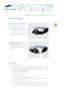 Page 36 
 
 |  Care and Maintenance | Contact SAMSUNG WORLDWIDE | Other |Authority | 
 
 
 
  
   
To clean the exterior and lens of the projector 
 
Clean the projector usi ng a soft dry cloth. 
 
Do not clean the projector with flammable 
substances such as benzene, thinners or a wet 
cloth, as these ma y cause problems. 
 
Do not touch the projector with a nail or any 
other sharp objects, as this may scratch the 
surface.  
   
To clean the interior of the projector 
For cleaning the interior of the...