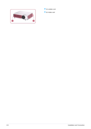 Page 182-6Installation and Connection
 Air outtake vent
 Air intake vent 
